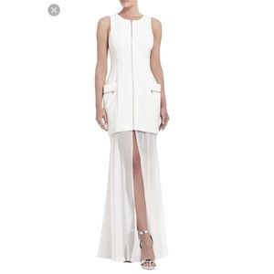 BCBG ANNALISA SLEEVELESS SHEER-skirt dress